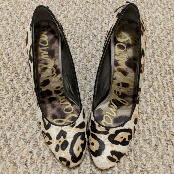 Sam Edelman Shoes - Sam Edelman Calf Hair Leopard Print Heels Lace Up